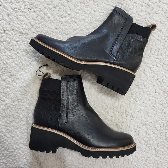 New DV by Dolce Vita Rielle Lug Sole Chelsea Boot Black Women size 10 - Picture 2 of 6